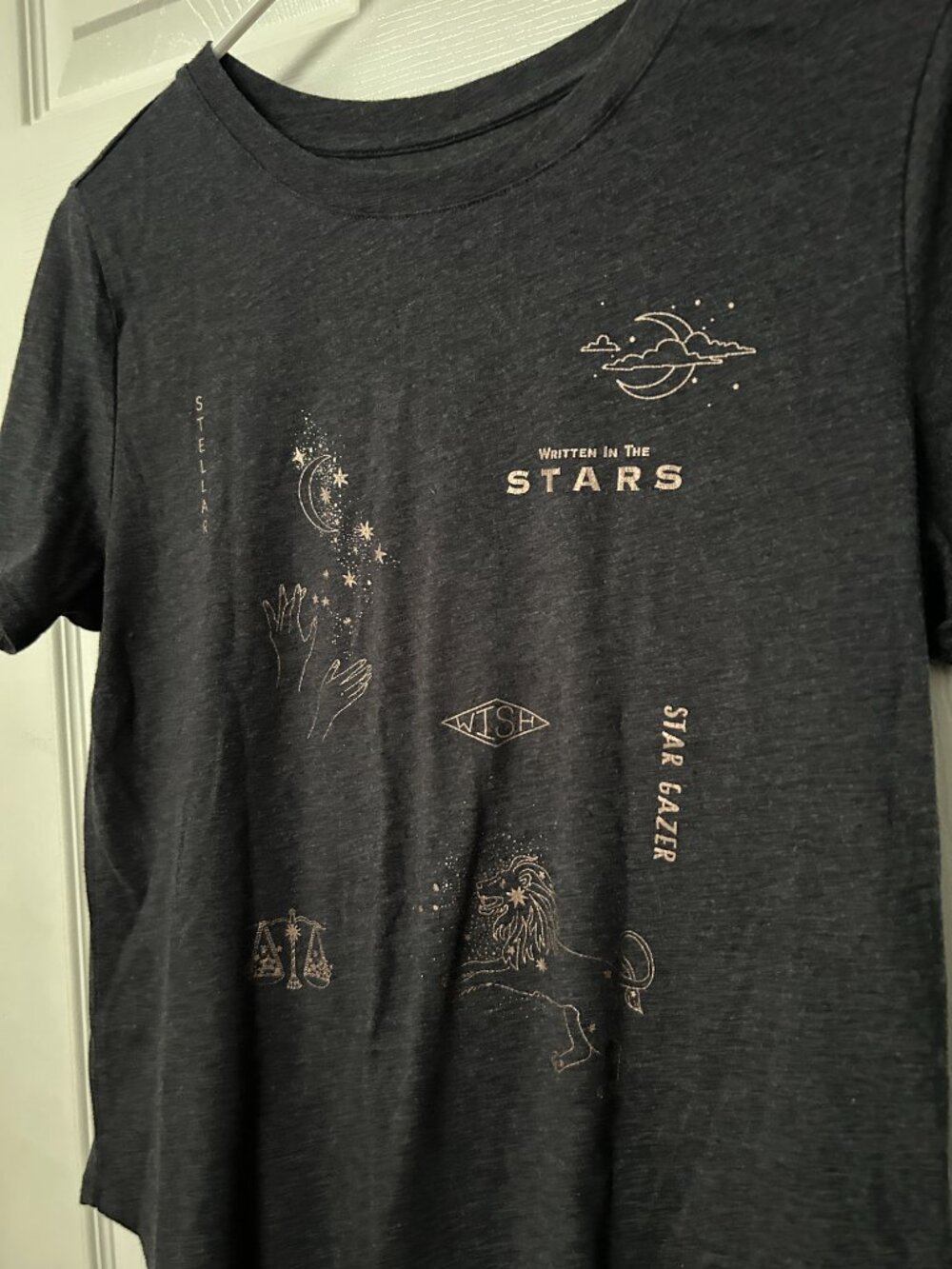 Old Navy Gray Celestial T-Shirt Women's Medium Star Constellation Graphics - Picture 3 of 10
